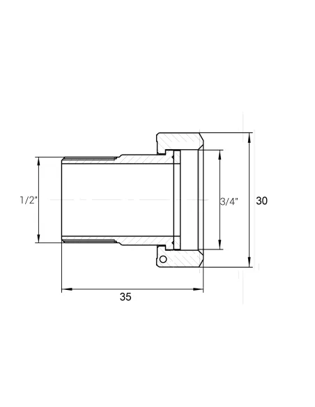 Комплект штуцерів латунний для лічильника Optimum LR433L 3/4 дюйми ВР х 1/2 дюйми НР з прокладкою