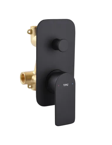 Змішувач для ванни прихованого монтажу Topaz Sardinia TSG 08202-V-H20-BL, чорний
