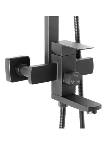 Душевая система с изливом Wezer PRO16-02-BLACK, нержавеющая сталь