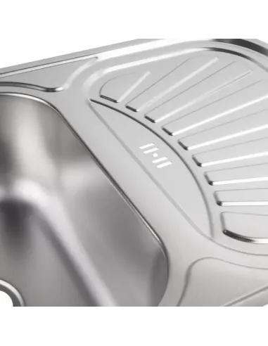 Мийка для кухні прямокутна Wezer 7549(08) Satin із нержавіючої сталі, 750 x 490 x 180 мм