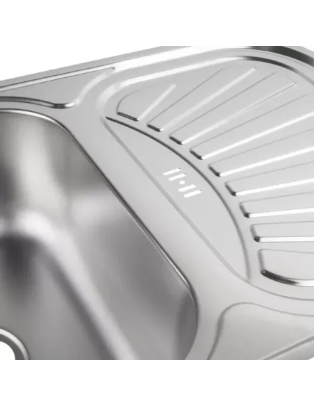 Мойка для кухни прямоугольная Wezer 7549(08) Satin из нержавеющей стали, 750 x 490 x 180 мм