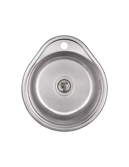 Мойка для кухни круглая Wezer 4843(08) Satin из нержавеющей стали, 480 x 430 x 180 мм