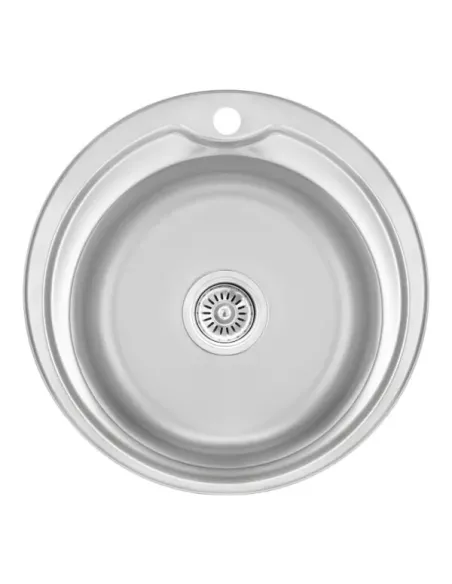Мойка для кухни круглая Wezer 510(06) Decor из нержавеющей стали, 510 x 510 x 180 мм
