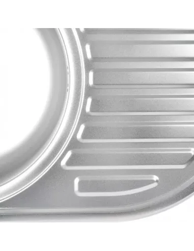 Мийка для кухні овальна Wezer 7750(08) Satin із нержавіючої сталі, 770 x 500 x 180 мм