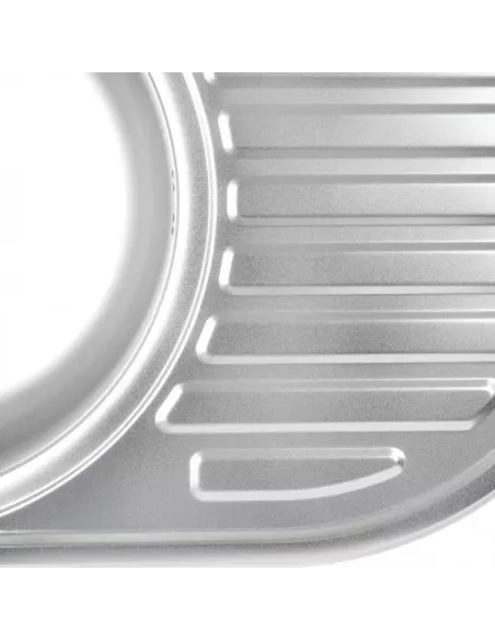 Мийка для кухні овальна Wezer 7750(08) Satin із нержавіючої сталі, 770 x 500 x 180 мм