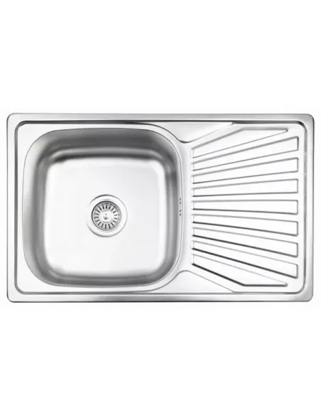 Мойка для кухни прямоугольная Wezer 7848(08) Deсor из нержавеющей стали, 780 x 480 x 180 мм
