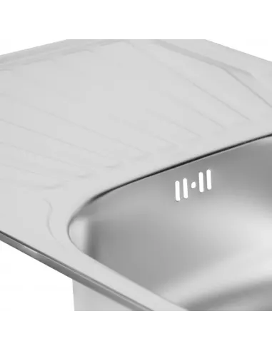 Мойка для кухни прямоугольная Wezer 7848(08) Satin из нержавеющей стали, 780 x 480 x 180 мм