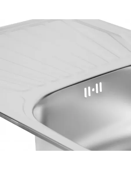 Мийка для кухні прямокутна Wezer 7848(08) Satin із нержавіючої сталі, 780 x 480 x 180 мм