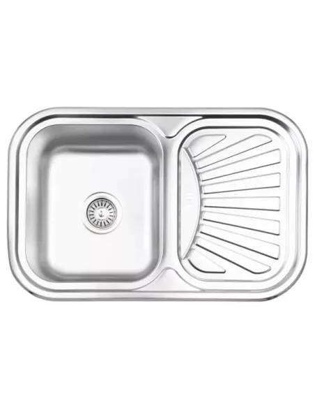 Мойка для кухни прямоугольная Wezer 7549(08) Decor из нержавеющей стали, 750 x 490 x 180 мм Мойка для кухни прямоугольная Wezer 7549(08) Decor из нержавеющей стали, 750 x 490 x 180 мм
