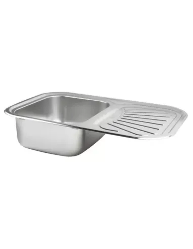 Мийка прямокутна для кухні Wezer 7549(08) Decor з нержавіючої сталі, 750 x 490 x 180 мм