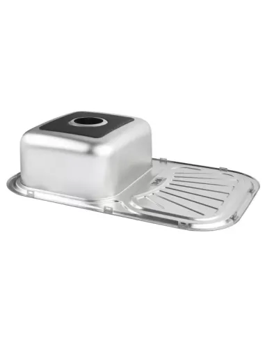 Мийка прямокутна для кухні Wezer 7549(08) Decor з нержавіючої сталі, 750 x 490 x 180 мм