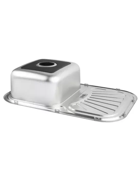 Мийка прямокутна для кухні Wezer 7549(08) Decor з нержавіючої сталі, 750 x 490 x 180 мм