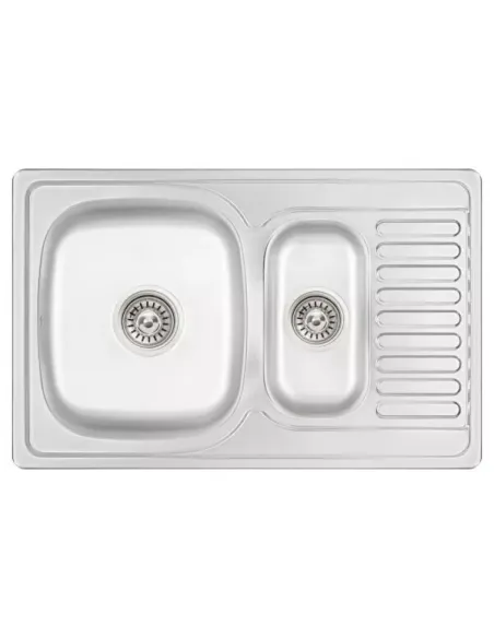 Мойка для кухни прямоугольная Wezer 7850(08) Deсоr из нержавеющей стали, с двумя чашами