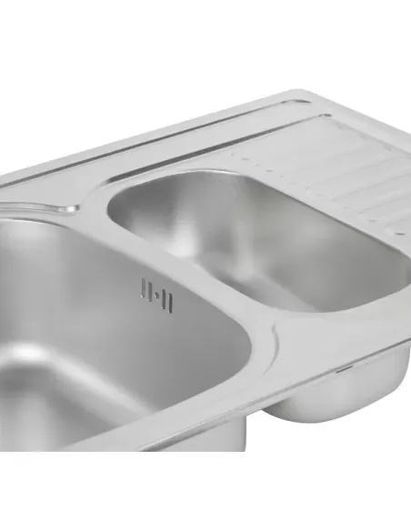 Мойка для кухни прямоугольная Wezer 7850(08) Deсоr из нержавеющей стали, с двумя чашами