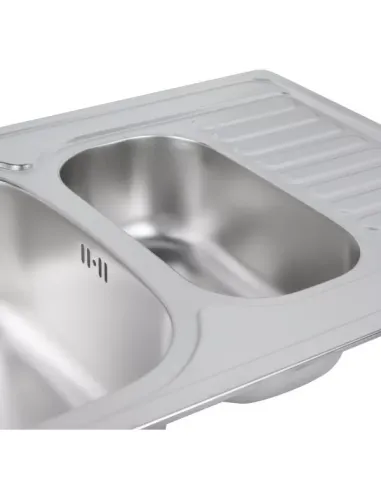 Мойка для кухни прямоугольная Wezer 7850(08) Satin из нержавеющей стали, с двумя чашами