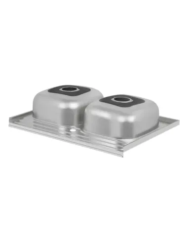 Мойка для кухни прямоугольная Wezer 7848(08) Satin из нержавеющей стали, с двумя чашами
