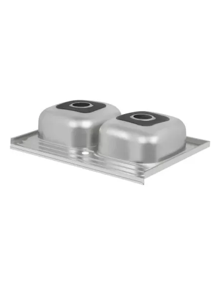 Мойка для кухни прямоугольная Wezer 7848(08) Satin из нержавеющей стали, с двумя чашами