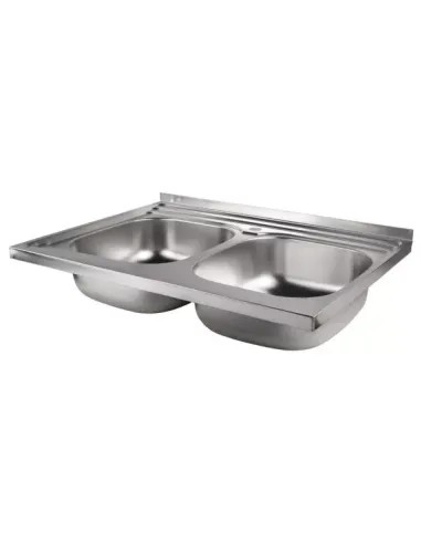 Мойка для кухни прямоугольная Wezer 7848(08) Deсоr из нержавеющей стали, с двумя чашами