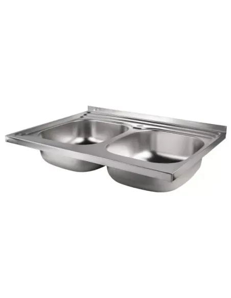 Мойка для кухни прямоугольная Wezer 7848(08) Deсоr из нержавеющей стали, с двумя чашами
