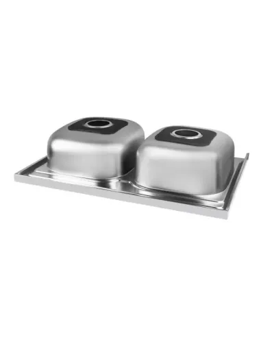 Мойка для кухни прямоугольная Wezer 7848(08) Deсоr из нержавеющей стали, с двумя чашами