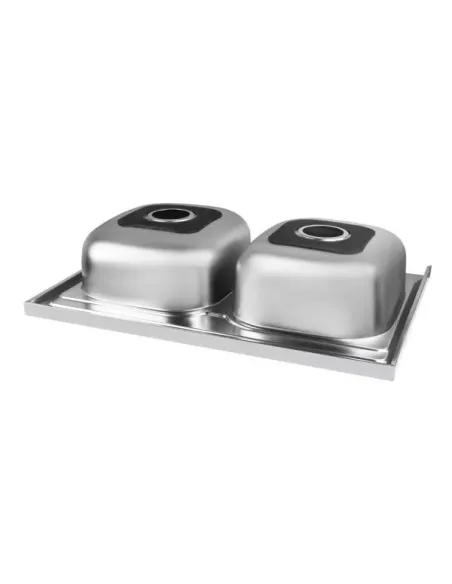 Мойка для кухни прямоугольная Wezer 7848(08) Deсоr из нержавеющей стали, с двумя чашами