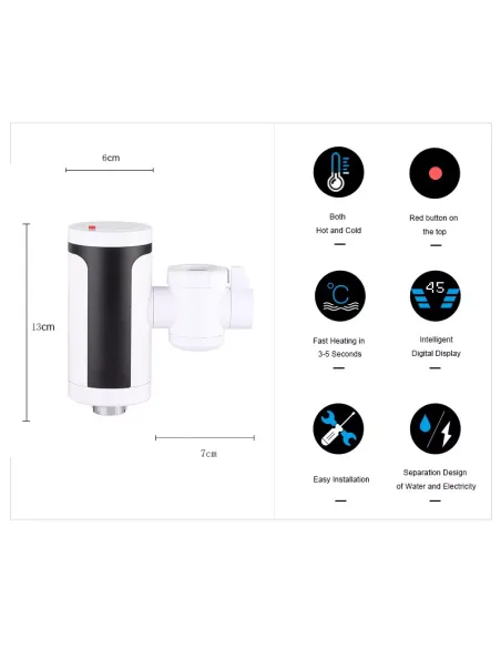 Смеситель для кухни с подогревом воды Wezer RKF-10C