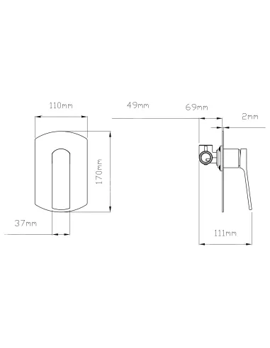 Смеситель для умывальника Q-tap Slavonice QTSLA267BLM45903 Black Matt скрытого монтажа, без излива