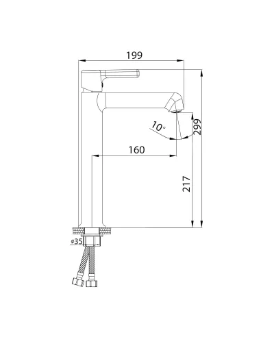 Змішувач для раковини у ванній Q-tap Cardinal QTCAR269CRM45655 Chrome