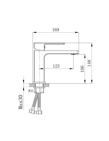Смеситель для раковины в ванной Q-tap Gemini QTGEM270CRW45675 Chrome/White