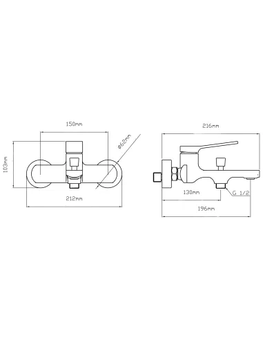 Смеситель для ванны Q-tap Slavonice QTSLA259BLM45918 Black Matt