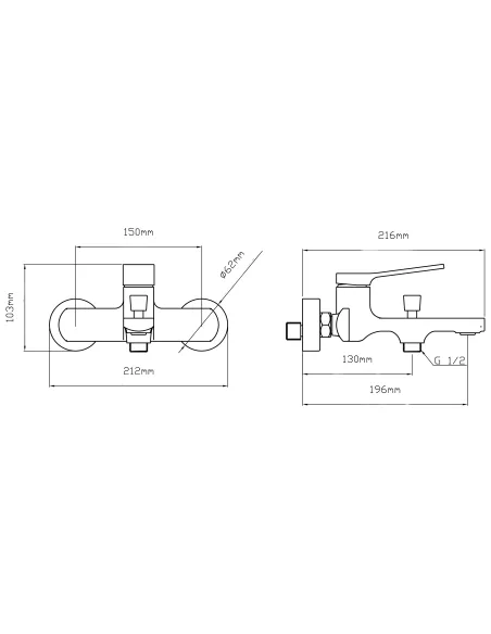 Смеситель для ванны Q-tap Slavonice QTSLA259BLM45918 Black Matt