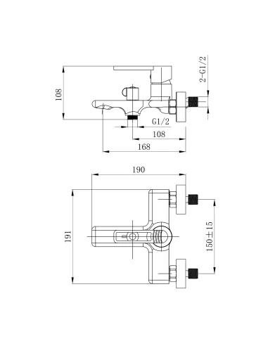 Змішувач для ванни з душем Q-tap Taurus QTTAU259CRM45661 Chrome