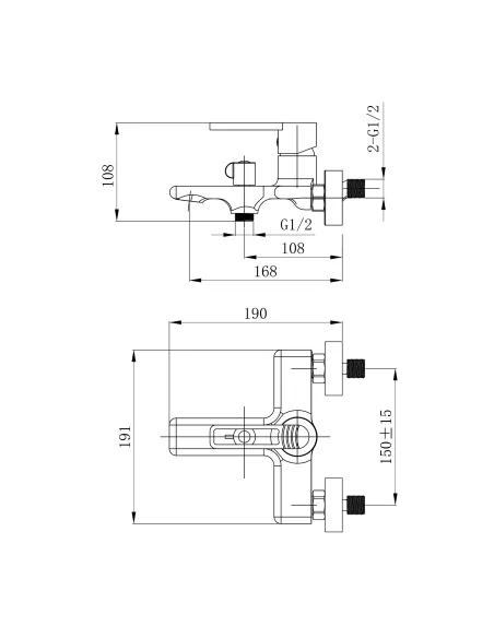 Змішувач для ванни з душем Q-tap Taurus QTTAU259CRM45661 Chrome
