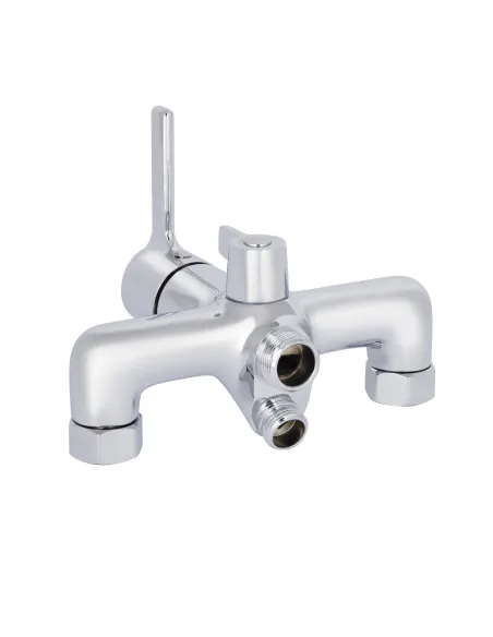 Змішувач для ванни з довгим виливом Q-tap Cardinal QTCAR260CRM45657 Chrome з душовим набором