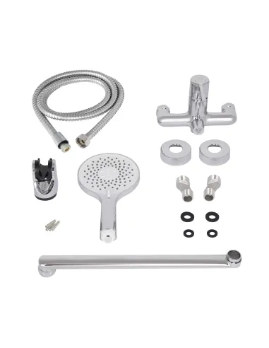 Змішувач для ванни з довгим виливом Q-tap Cardinal QTCAR260CRM45657 Chrome з душовим набором