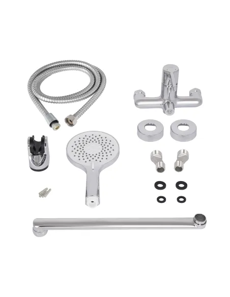 Смеситель для ванны с длинным изливом Q-tap Cardinal QTCAR260CRM45657 Chrome, с душевым набором