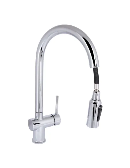 Смеситель для кухни с выдвижным изливом Q-tap Rozcesti QTROZ366CRM45938 Chrome с подключением для питьевой воды