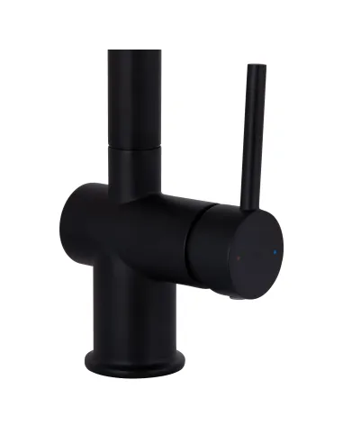 Смеситель для кухни с выдвижным изливом Q-tap Rozcesti QTROZ366BLM45940 Black Matt с подключением для питьевой воды