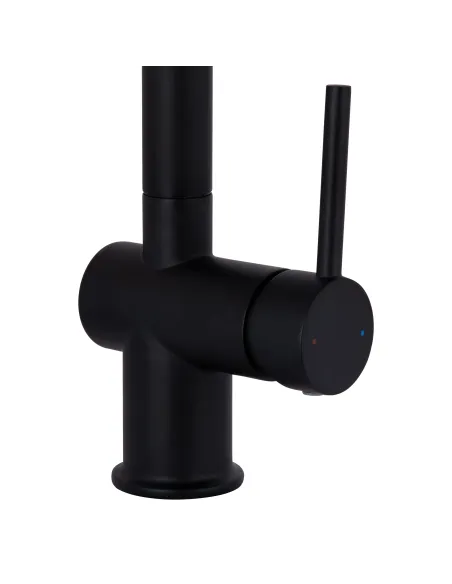 Смеситель для кухни с выдвижным изливом Q-tap Rozcesti QTROZ366BLM45940 Black Matt с подключением для питьевой воды