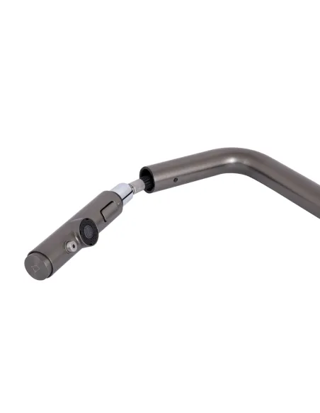 Змішувач для кухні з висувним виливом Q-tap Rozcesti QTQTROZ367GMB45942 Gunmetal Black PVD з підключенням для питної води
