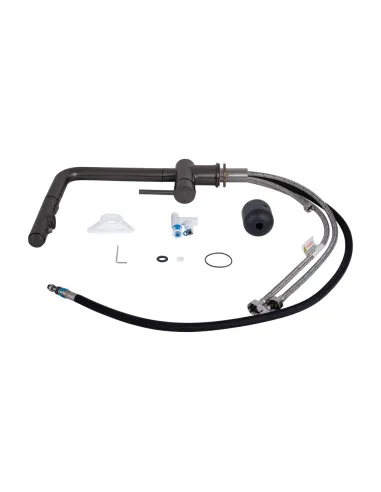 Змішувач для кухні з висувним виливом Q-tap Rozcesti QTQTROZ367GMB45942 Gunmetal Black PVD з підключенням для питної води