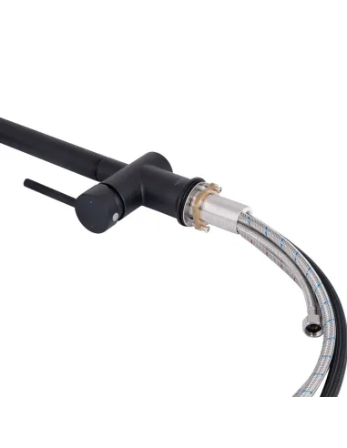 Смеситель для кухни с выдвижным изливом Q-tap Rozcesti QTROZ367BLM45943 Black Matt с подключением для питьевой воды