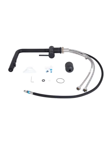 Смеситель для кухни с выдвижным изливом Q-tap Rozcesti QTROZ367BLM45943 Black Matt с подключением для питьевой воды