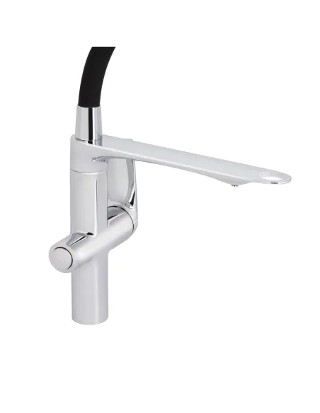 Смеситель для кухни с гибким изливом Q-tap Vlasta New QTVLA364CRM45648 Chrome с подключением для питьевой воды