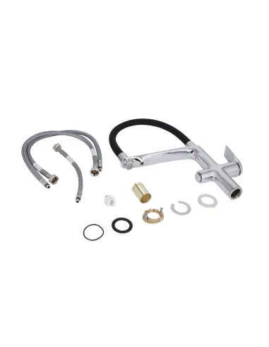 Смеситель для кухни с гибким изливом Q-tap Vlasta New QTVLA364CRM45648 Chrome с подключением для питьевой воды