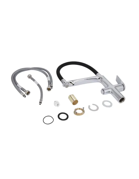 Змішувач для кухні з гнучким виливом Q-tap Vlasta New QTVLA364CRM45648 Chrome із підключенням для питної води