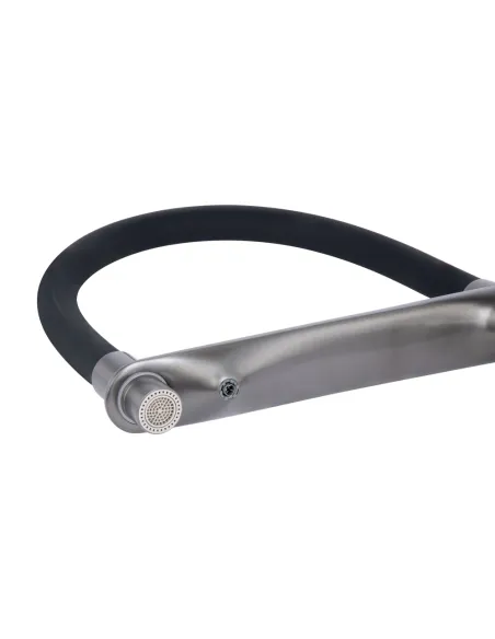 Змішувач для кухні з гнучким виливом Q-tap Vlasta New QTVLA364GMB45649 Gunmetal Black PVD із підключенням для питної води