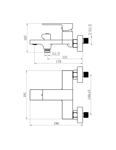 Змішувач для ванни з душем Q-tap Gemini QTGEM259CRM45681 Chrome