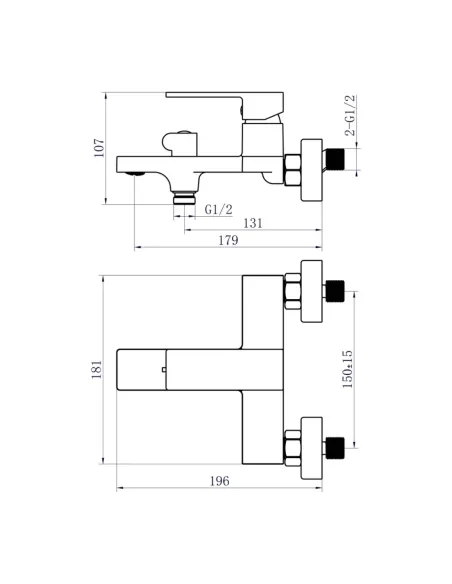 Змішувач для ванни з душем Q-tap Gemini QTGEM259CRM45681 Chrome