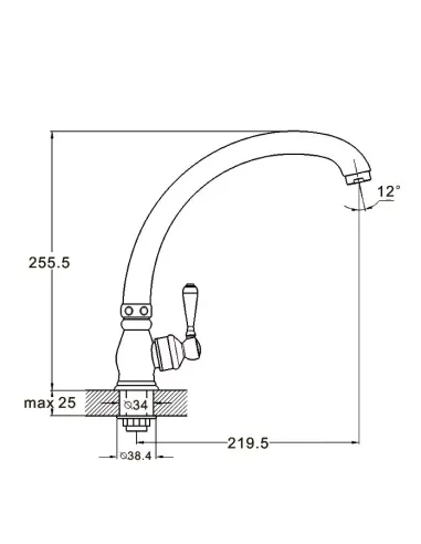 Монокран для умывальника Wezer TLK14-119, хром